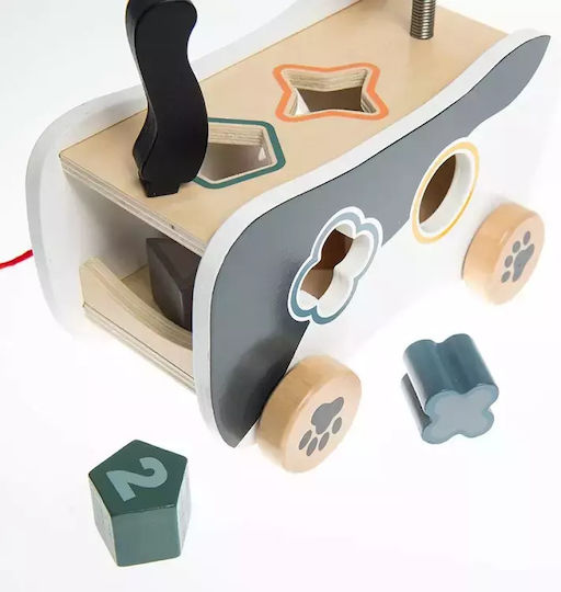 Smyk Jucărie de Tras Cat Shape Sorter din Lemn pentru 12++ Luni