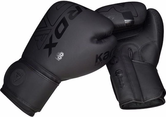 RDX F6 KARA Γάντια Πυγμαχίας από Συνθετικό Δέρμα για Αγώνα Μαύρα