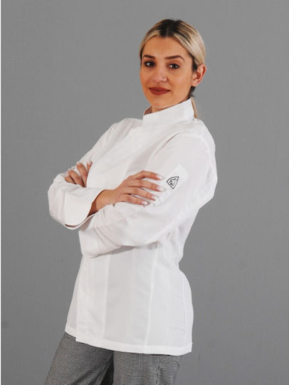 Tips Rashguard Bucătar Unisex Alb cu Mânecă lungă