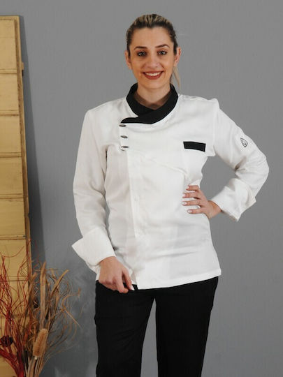 Tips Chef Long Sleeve Tencel Blouse White