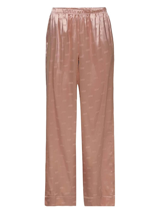 DKNY Χειμερινό Γυναικείο Σετ Πιτζάμας Σατέν Blush