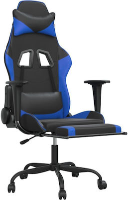 vidaXL 345411 Artificial Leather Gaming Chair with Footrest Black / Blue