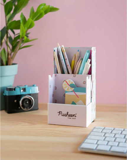 Paper Pencil Holder Pusheen Rose 3pcs 9.5x4x22.5cm