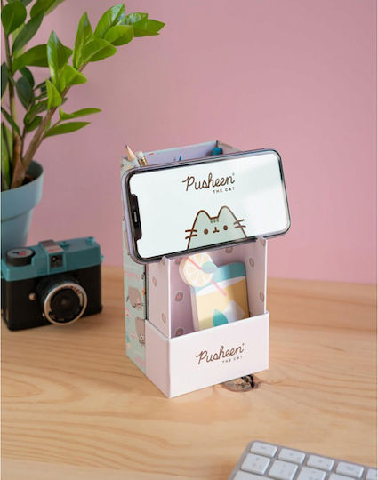 Paper Pencil Holder Pusheen Rose 3pcs 9.5x4x22.5cm