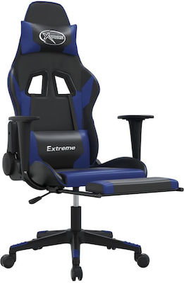 vidaXL 345457 Artificial Leather Gaming Chair with Footrest Black / Blue