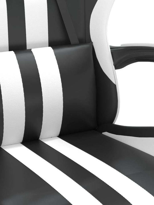 vidaXL 3143835 Artificial Leather Gaming Chair with Footrest Black / White
