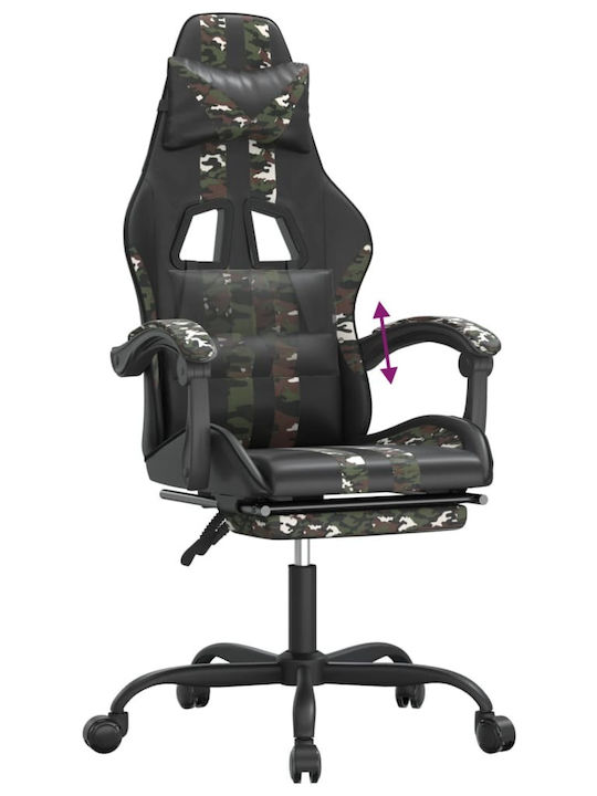 vidaXL 3143841 Artificial Leather Gaming Chair with Footrest Black / Camo