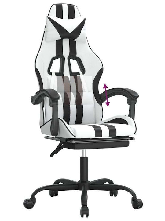vidaXL 3143840 Gaming Stuhl mit Fußstütze Black / White