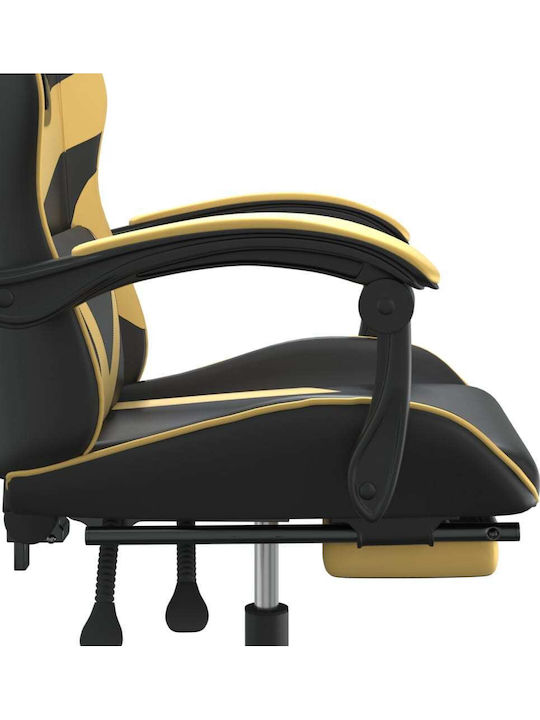 vidaXL 3143856 Artificial Leather Gaming Chair with Footrest Black / Gold