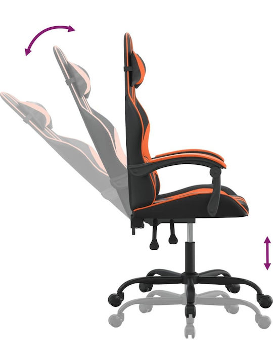 vidaXL 3143824 Καρέκλα Gaming Δερματίνης Μαύρο/Πορτοκαλί