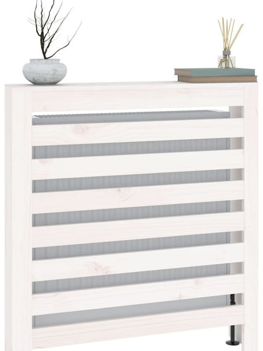 vidaXL Husă Pentru Radiator Din Lemn Masiv Alb 79.5x19x84cm