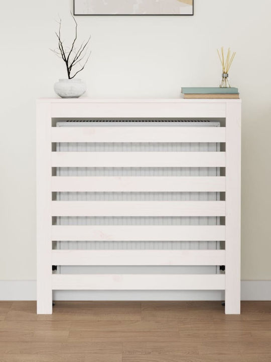 vidaXL Husă Pentru Radiator Din Lemn Masiv Alb 79.5x19x84cm