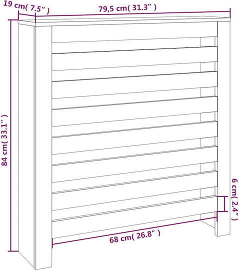 vidaXL vidaXL Radiator Cover from Solid Wood White 79.5x19x84cm