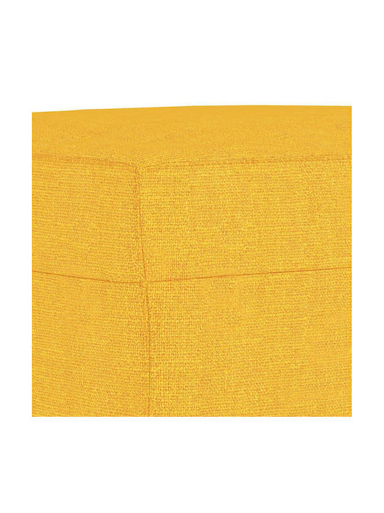 Fabric Upholstered Yellow Light Footstool 60x50x41cm