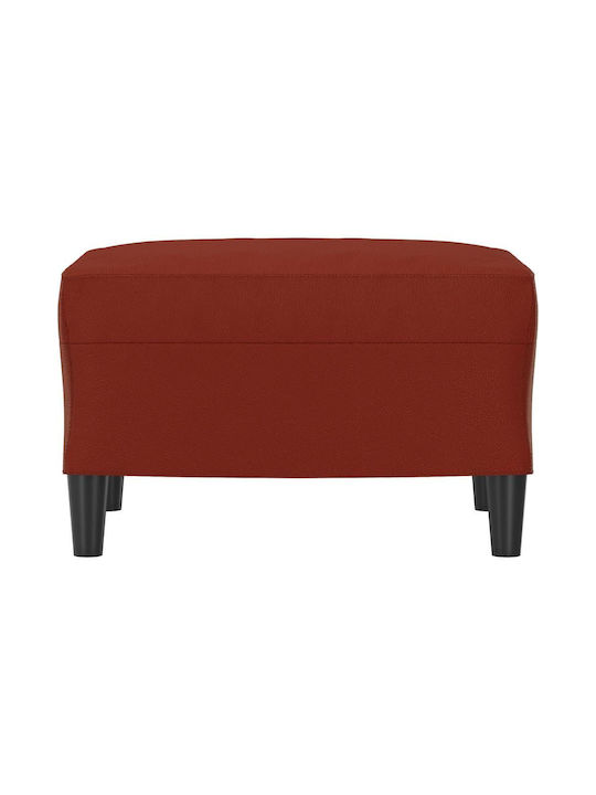 Burgundy Artificial Leather Footstool 60x50x41cm