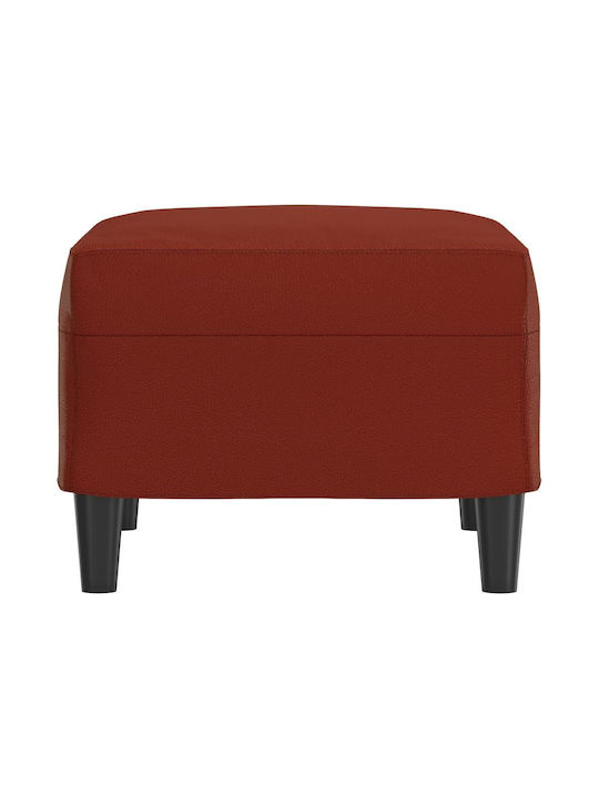 Burgundy Artificial Leather Footstool 60x50x41cm