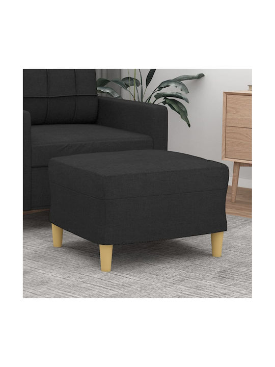 Stool Footstool Upholstered with Fabric Black 60x50x41cm