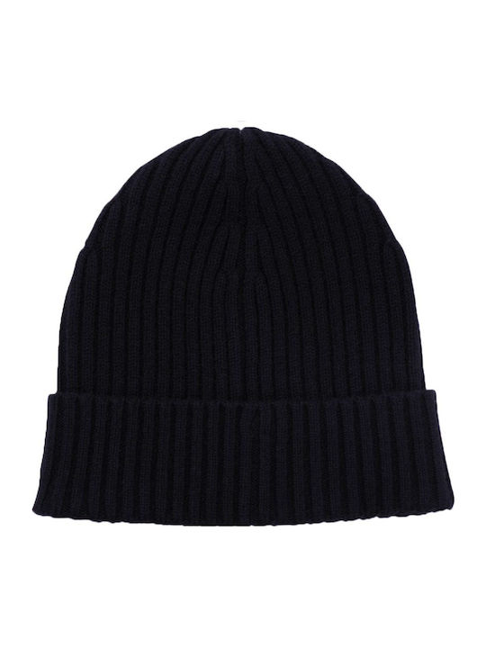 Beanie Unisex Σκούφος με Rib Πλέξη σε Navy Μπλε χρώμα