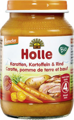 Holle Borcan pentru alimente pentru copii Veal, Potato & Carrot in Jar Fără gluten pentru 4m+ 190gr