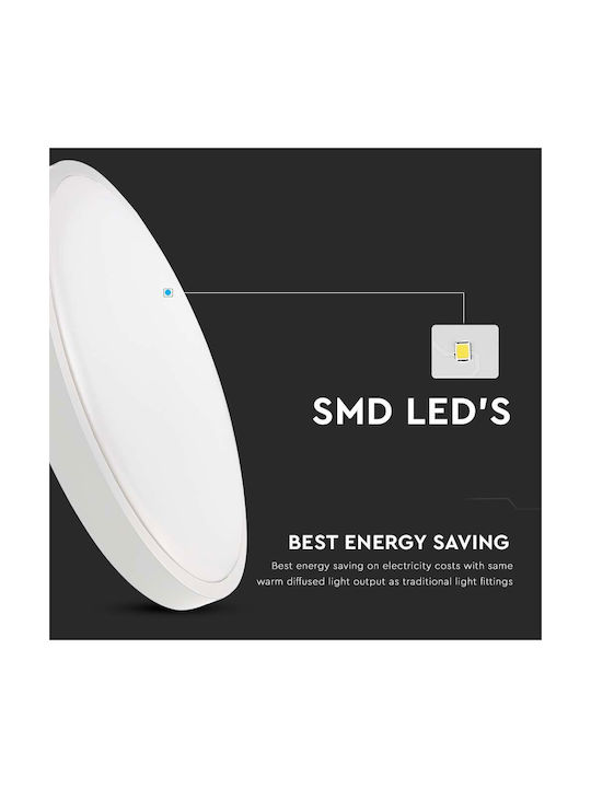 V-TAC Plafonieră de Exterior cu LED Integrat în Culoare Alb 7659