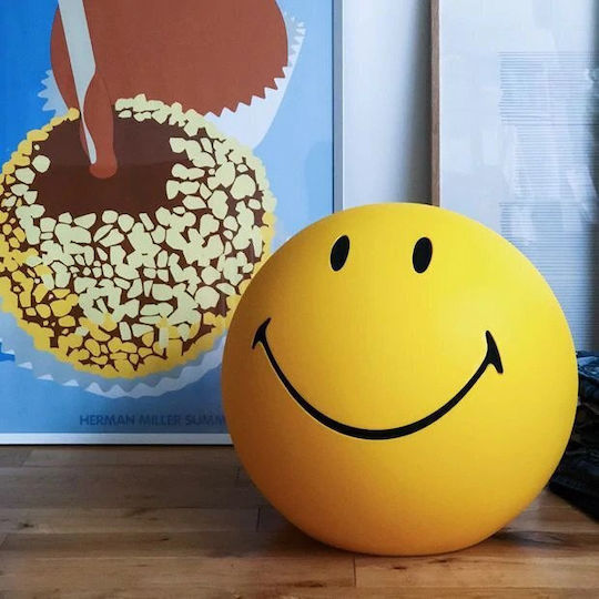 Mr Maria Lumini LED Lampă decorativă pentru copii Smiley XL Galben 45x45x40εκ.