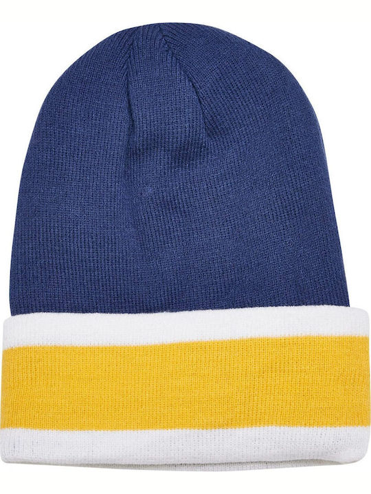 College Team Set with Beanie Knitted in Blue color