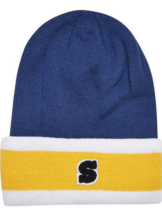 College Team Set with Beanie Knitted in Blue color