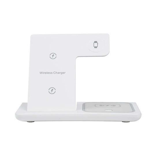 GloboStar Ασύρματος Φορτιστής (Qi Pad) 15W Λευκός (79706)