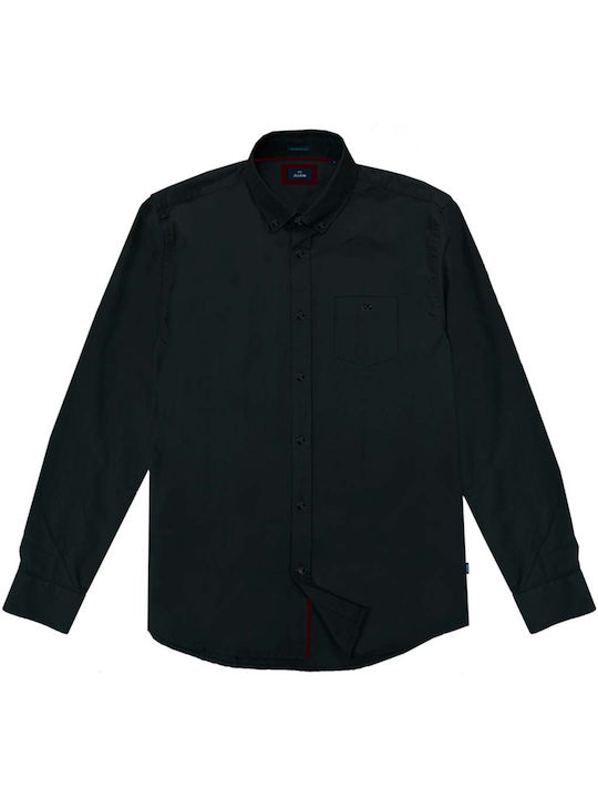 Double Men's Shirt Long Sleeve Black