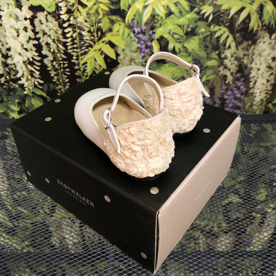 Babywalker Christening Leather Pumps Ivory