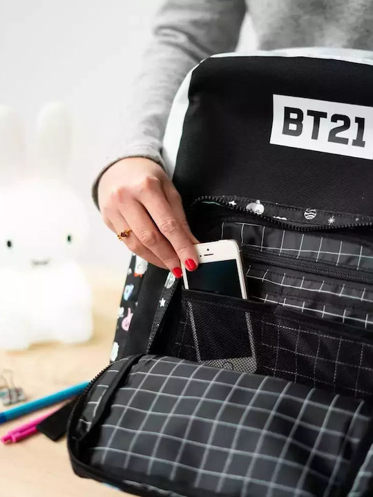 Grupo Erik BT21 Ghiozdan De Școală Primară De Spate Cu Husă Pentru Sticlă De Apă Neagră 15 Litri 35 X 20 X 46 Cm