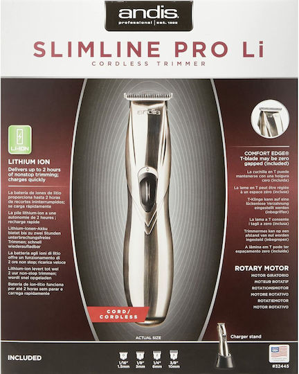 Andis Slimline Pro Li T-Blade Profesională Mașină de Tuns Chrome