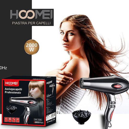 Hoomei Haartrockner mit Diffusor 2000W