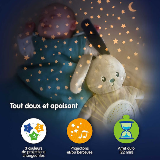 Pabobo Schlafspielzeug Projektor Rabbit aus Stoff mit Sounds für 0++ Monate