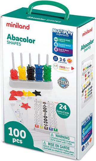 Miniland Άβακας με 100 Σχήματα STEM Educational Game Knowledge for 3-6 Years Old