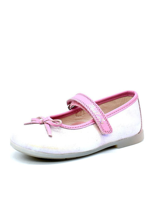Balerini copii Anatomic cu închidere Hoop & Loop de Piele Roz