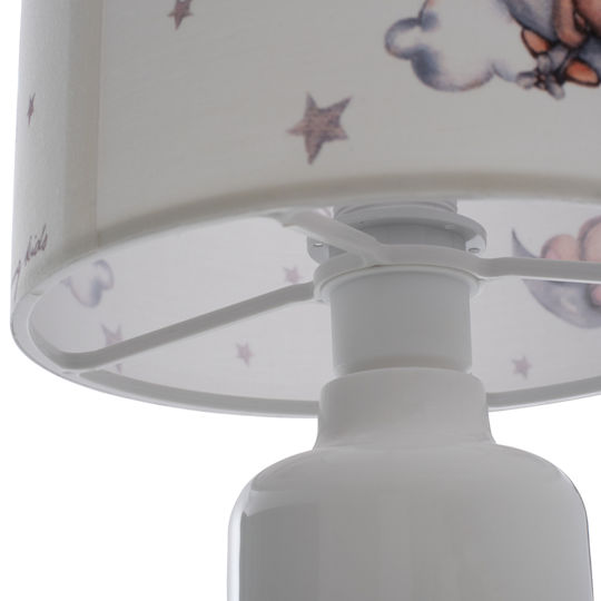 HomeMarkt Led Παιδικό Φωτιστικό Πορτατίφ Baloo με Προβολή Σχεδίων Λευκό 24x24x32εκ.