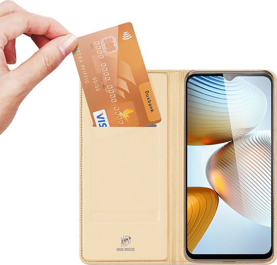 Dux Ducis Skin Pro Книга Изкуствена кожа Златист (Redmi 10 5G)