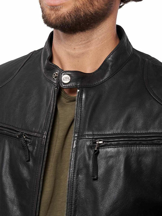 Kappa Buffalo Leather Winter Jacket Black
