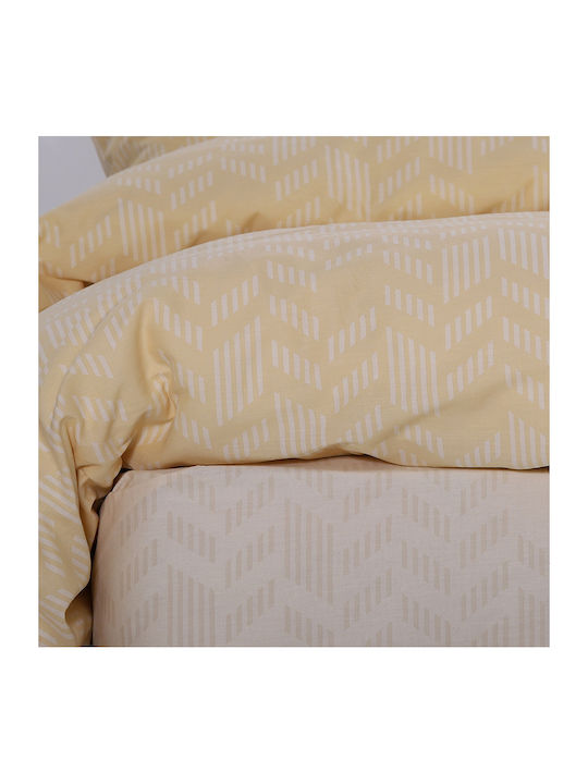 Nef-Nef Homeware Landon Super Double Cotton Duvet Cover Set with Pillowcases 240x230 Yellow