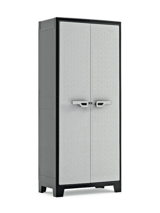 Double-leaf Excellence Low Outdoor Cabinet from Polypropylene with Locking Capability with 2 Shelves 65x45x97 cm