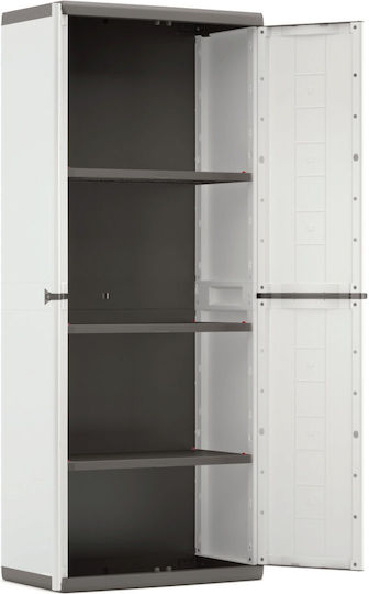 Zweiflügeliger Schrank Jolly High Kunststoff mit 3 Regale 68x39x166cm