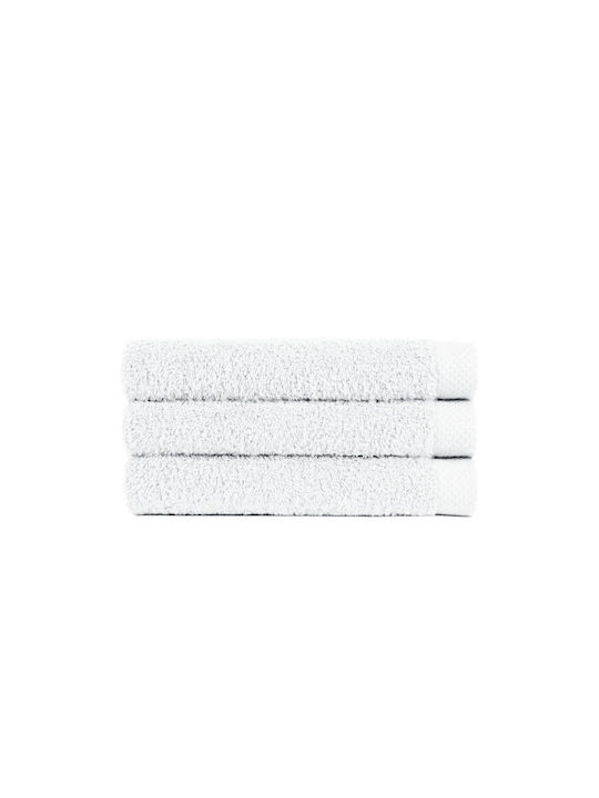 Cryspo Trio 3pc Bath Towel Set Premium White Weight 600gr/m²