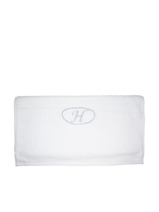 Viopros Geschirrtuch Monogramm Η 50x100εκ. Weiß Gewicht 480gr/m²