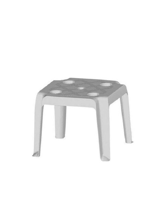 Auxiliary Outdoor Plastic Table White 44x44x38cm