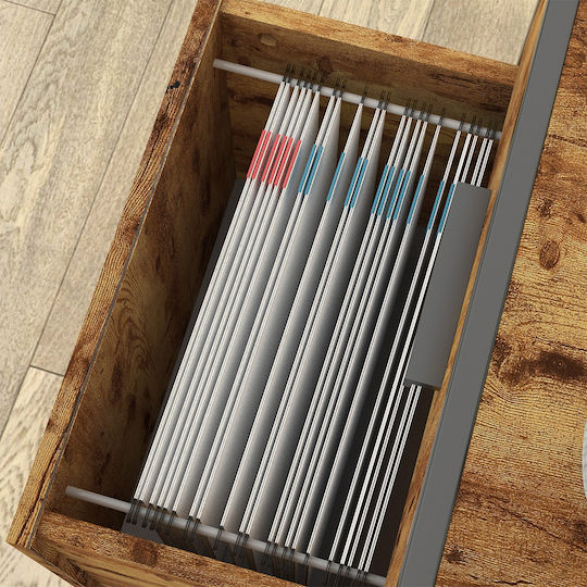 Office Storage Drawer with Wheels & 2 Drawers Brown L48.5xW48.5xH64.5cm ERK-HORB-US