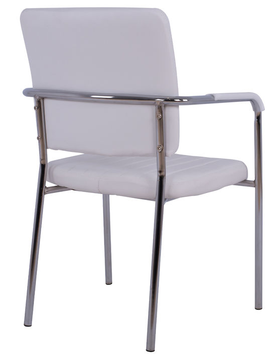 Καρέκλα Επισκέπτη με Μπράτσα Λευκή 56.6x59x85cm