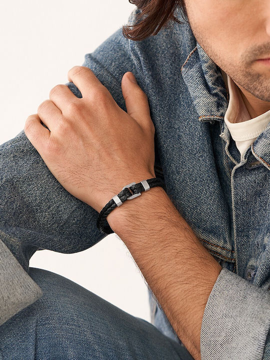 Fossil Men's Leather Bracelet 21cm