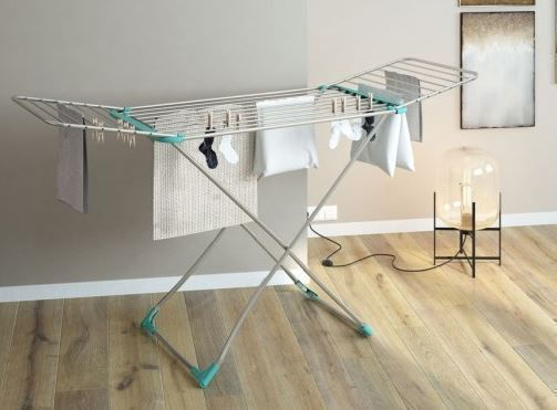 Metaltex Capri Metallic Folding Floor Clothes Drying Rack with Hanging Length 20m