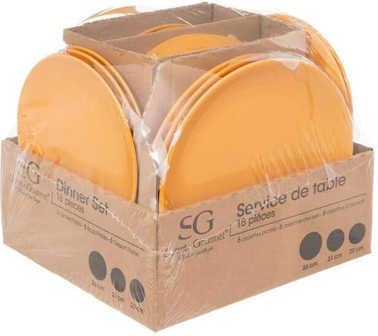 Secret de Gourmet Σερβίτσιο Πιάτων Κεραμικό Κίτρινο 18τμχ